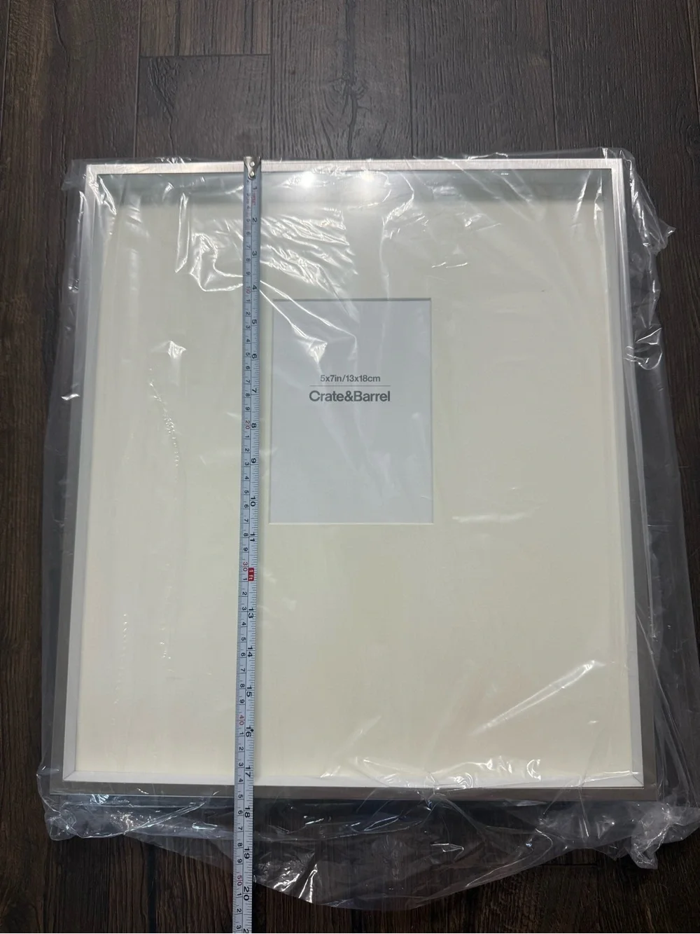 Crate & Barrel Brushed Silver Metal Picture Frame